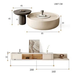 Eudora Modern Nesting Coffee Table Set With TV Stand, Cream And Grey(Eudora Modern Coffee Table Set With Tv Stand) -Weilai Concept 01 33ca2e22 6c27 4ba2 9968 0041898bcdbd