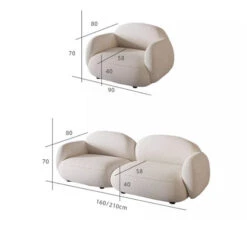 Caden Cloud Two Seater Sofa, White Boucle(Caden Cloud Two Seater Sofa Boucle) -Weilai Concept 01 6c004852 7c52 4d7e bb4d 715633da52fa