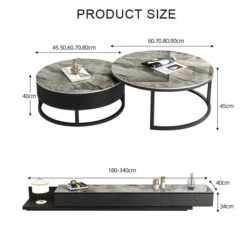 Gibs Nesting Coffee Table With TV Stand Set, Sintered Stone(Gibs Coffee Table Tv Stand Set) -Weilai Concept 01 87630677 a4f8 4315 a939 3249ad92b771