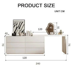 Nevada Dressing Table With Sideboard & Stool(Nevada Dressing Table With Drawers) -Weilai Concept 01 a2d30ea8 1657 4f93 89f4 ae05d45a14e1