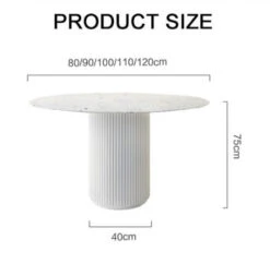 Cracky White Round Dining Table, Premium Terrazzo And Wood Base(Cracky Round Dining Table Sintered Stone) -Weilai Concept 01 d1ed0085 62f6 429d 9de4 671cb16ebcf6