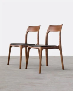 A Set Of 2 Hans CH3 Dining Chairs, Dark Oak, Light Oak(Hans Ch3 Wooden Dining Chair)