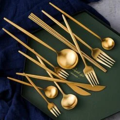11 Piece Cutlery Set, Gold(Golden Dinner Set 1)