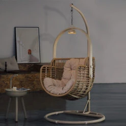 Galilea Rattan Garden Hanging Egg Chair With Stand, Indoor / Outdoor Furniture(Galilea Rattan Garden Hanging Egg Chair With Stand Outdoor Furniture) -Weilai Concept 1 0001 2