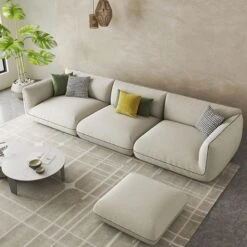 TOFU Agnes Three Seater Corner Sofa, Suede, Modular Sofa(Tofu Agnes Three Seater Corner Sofa Modular Sofa)