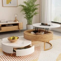 Amanda Living Room Set, Amanda Coffee Table And TV Stand, Light Oak(Amanda Living Room Set Amanda Coffee Table And Tv Stand) -Weilai Concept 1 0004 03