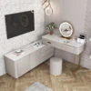 Della Dressing Table With Sideboard, Corner Dressing Table, Extendable(Della Dressing Table With Sideboard)