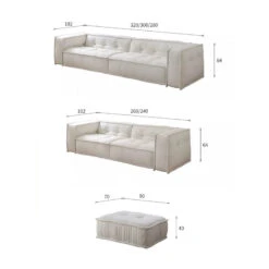 Undra Two Seater, Three Seater, Four Seater Sofa, Boucle(Undra Two Seater Sofa Cashmere) -Weilai Concept 1 0031 24
