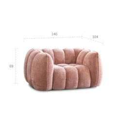 Welton Pumpkin Armchair, Boucle(Welton Armchair Wool) -Weilai Concept 1 0049 16