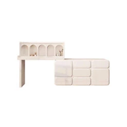 Dinah Dressing Table With Sideboard, Cream Or Black(Dinah Dressing Table With Sideboard) -Weilai Concept 1 0070 1