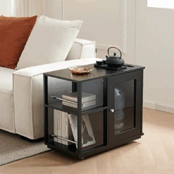 Aglaea Side Table With Storage, Black(Aglaea Side Tablel With Storage Caster Black) -Weilai Concept 1 01a1c425 0c77 414e ab42 0602ce4ff332