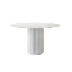 Cracky White Round Dining Table, Premium Terrazzo And Wood Base(Cracky Round Dining Table Sintered Stone) -Weilai Concept 1 0707756b c33f 4ca3 b5b3 a30497dddea3