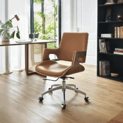 Drake Office Chair, Tan Leather, Reclining & Swivel(Drake Office Chair Tan Leather Reclining Swivel)