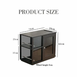 Aglaea Side Table With Storage, Black(Aglaea Side Tablel With Storage Caster Black) -Weilai Concept 1 3de0ab46 90f7 4830 9a19 2246461fa0d5