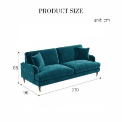 Ismail Two Seater Sofa, Loveseat, Velvet(Ismail Two Seater Sofa Loveseat Velvet) -Weilai Concept 1 505c04fb 992f 485f 95fc b067b3f65cee