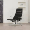 Qureshi Swivel Office Chair With Footstool, Black Leather(Qureshi Swivel Office Chair Black Leather)