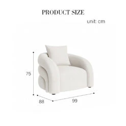 Sadiq Armchair With Cushion, White Boucle(Sadiq Armchair With Cushion White Boucle) -Weilai Concept 1 5f4d0d1e 48dc 48bd be2f 1eaab0b114c8