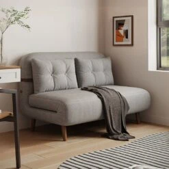 Evans Single Seater, Two Seater Sofa Bed, Linen(Evans Sofa Bed)