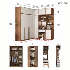 Nascimento Corner Wardrobe, Tall Wardrobe, L Shape Wardrobe With Dressing Table(Nascimento Wardrobe) -Weilai Concept 1 6b816fe3 f58f 4c5a 9c98 75f9d9a9105a