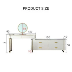 Duran Dressing Table With LED Mirror, Cream(Duran Dressing Table White) -Weilai Concept 1 a6c6b0d6 7be7 491b bcfe 8dcdc9c5c521