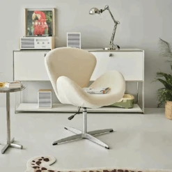Tane Swivel Office Chair, Cream Flannelette(Tane Swivel Stylish Office Chair Cream Flannelette)