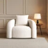 Sadiq Armchair With Cushion, White Boucle(Sadiq Armchair With Cushion White Boucle)