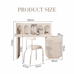 Qwincy Dressing Table With Sideboard, Black, Cream(Qwincy Dressing Table With Sideboard Black White) -Weilai Concept 1 d171883b e8e3 460c 91d0 3c68bace998b