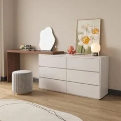 Nevada Dressing Table With Sideboard & Stool(Nevada Dressing Table With Drawers) -Weilai Concept 2.3
