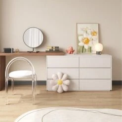 Nevada Dressing Table With Sideboard & Stool(Nevada Dressing Table With Drawers) -Weilai Concept 2.4