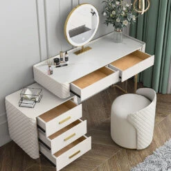 Duran Dressing Table With LED Mirror, Cream(Duran Dressing Table White) -Weilai Concept 20250219061711