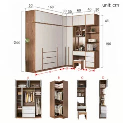 Nascimento Corner Wardrobe, Tall Wardrobe, L Shape Wardrobe With Dressing Table(Nascimento Wardrobe) -Weilai Concept 2 2bf63155 41c3 432a a902 03c81814ba7d