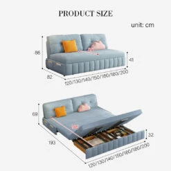 Mehta Single Seater Sofa Bed, Two Seater Sofa Bed, Blue(Mehta Sofa Bed) -Weilai Concept 2 5413d591 b979 4256 8877 7fc5ed4608fd