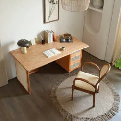 Anya Office Desk With Storage & Office Chair, Ash Wood & Rattan(Anya Office Desk) -Weilai Concept 3 05b4ffb1 124b 4f7f 994e 8c90f4108ab6