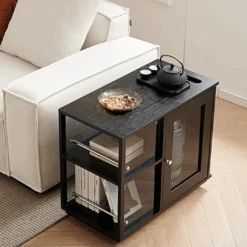 Aglaea Side Table With Storage, Black(Aglaea Side Tablel With Storage Caster Black) -Weilai Concept 3 05e61901 0ca5 4a05 92c8 288463948c01