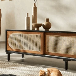 Dogon Rattan TV Stand, Black, Solid Wood(Dogon Rattan Tv Stand Black Solid Wood) -Weilai Concept 3 2534808c d788 47f2 9388 b2e26a474b22