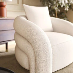 Sadiq Armchair With Cushion, White Boucle(Sadiq Armchair With Cushion White Boucle) -Weilai Concept 3 6cf04975 8d11 4c8c 8ea9 f50d5c943bca