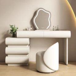 Penelope Dressing Table And Stool, With LED Mirror, Cream(Penelope Dressing Table And Stool With Led Mirror Cream) -Weilai Concept 3 82a90ba5 c95e 4149 87c3 482bf35ac511