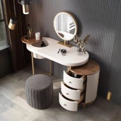 Tandy Dressing Table With LED Mirror, White,Makeup Vanity(Tandy Dressing Table Led Mirror)