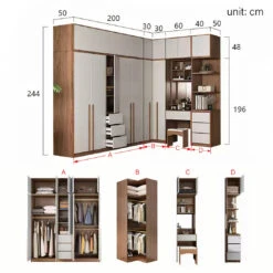 Nascimento Corner Wardrobe, Tall Wardrobe, L Shape Wardrobe With Dressing Table(Nascimento Wardrobe) -Weilai Concept 3 cc11862a 712f 479c b599 b59a52492308