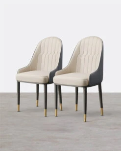 A Set Of 2 Scott Dining Chairs, PU Leather(Scott Dining Chair)