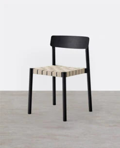 Eden Dining Chair, Black, Solid Wood & Linen(Eden Dining Chair)