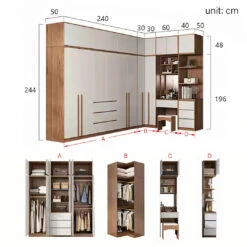 Nascimento Corner Wardrobe, Tall Wardrobe, L Shape Wardrobe With Dressing Table(Nascimento Wardrobe) -Weilai Concept 4 6e33d298 4d68 4b05 900f b71e8f20fa13
