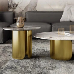 Amina Nesting Coffee Table Set, Gold Base, Sintered Stone(Amina Nesting Coffee Table Set Gold Sintered Stone) -Weilai Concept 4 9b94f4ee 1694 43cc 88a9 e9925d5bb184