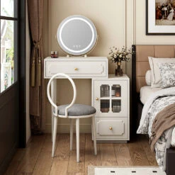 Scarlett Dressing Table With Side Cabinet & LED Mirror, Black(Scarlett Dressing Table) -Weilai Concept 4 d24626bb 277f 4c36 913a ea8bdfadb37c