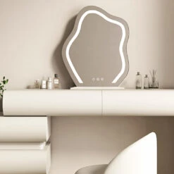 Penelope Dressing Table And Stool, With LED Mirror, Cream(Penelope Dressing Table And Stool With Led Mirror Cream) -Weilai Concept 5 55615e77 0c67 48a5 a2e3 f3555ba11c0c