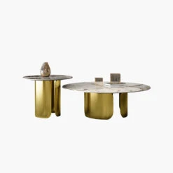 Amina Nesting Coffee Table Set, Gold Base, Sintered Stone(Amina Nesting Coffee Table Set Gold Sintered Stone) -Weilai Concept 5 c9637982 a484 48e7 af55 d7b72b4b9421