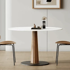 Anderson Small Round Dining Table, Sintered Stone & Solid Wood(Anderson Small Round Dining Table Sintered Stone Solid Wood) -Weilai Concept 5 e41764fb c214 412d 8a44 331b65f91cf9