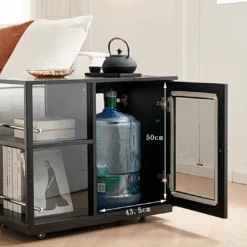 Aglaea Side Table With Storage, Black(Aglaea Side Tablel With Storage Caster Black) -Weilai Concept 7 b749fc11 6f90 4ded aaa4 c40dc03ab6f2