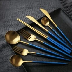 8 Piece Cutlery Set, Blue(Sky Blue Dinner Set)