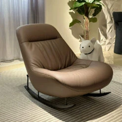 Lutz Rocking Chair With Footstool, Leather(Lutz Rocking Chair With Footstool Leather) -Weilai Concept 8 56381cdc 018c 49a2 8cd4 242516b11359